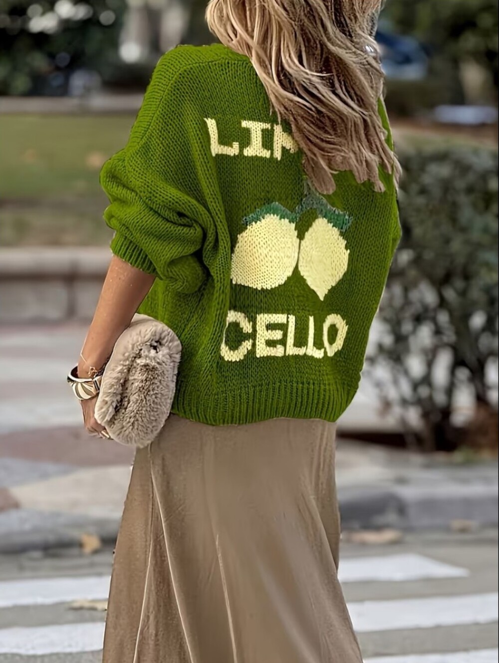 Limoncello Graphic Knit Sweater - Green